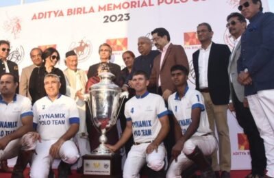 आदित्य बिर्ला मेमोरियल पोलो चषक २०२३ च्या विजेत्या संघास उपराष्ट्रपतींच्या हस्ते चषक प्रदान