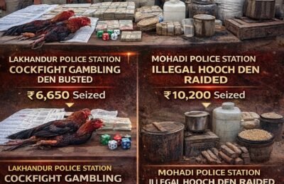 🔴 जुगार व दारू अड्ड्यांवर पोलिसांची धडक कारवाई ₹16,850 चा मुद्देमाल जप्त; दोन पोलीस ठाण्यांत स्वतंत्र कारवाया