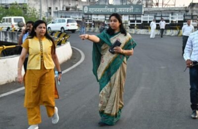 इर्विन ते राजापेठ उड्डाणपुलाची विभागीय आयुक्तांकडून पाहणी   पुलाची दुरुस्ती कालमर्यादेत करा – विभागीय आयुक्त डॉ. निधी पाण्डेय