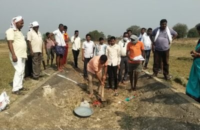 तलाव खोलीकरण कामाचे भूमिपूजन ,शेतकऱ्यांना होणार सिंचनाची सोय