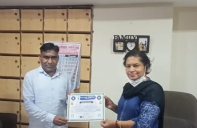 *राज्य महिला आयोग नागपूर अध्यक्ष विना खानोरकर यांना*  पोलीस योध्दा न्युज नेटवर्क तर्फे* कोरोना योध्दा *प्रमाणपत्र देऊन सन्मानित