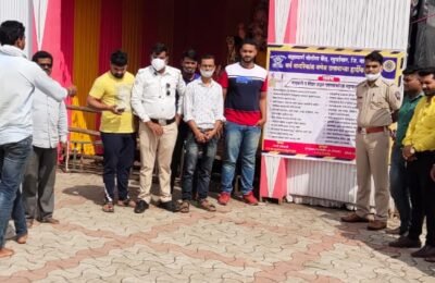 राजमार्ग  सुरक्षा पुलीस द्वारा  गणेशोत्सव  पंडालों  पर जनजागृती
