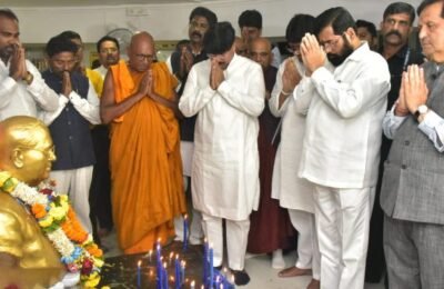 चैत्यभूमी येथे येणाऱ्या अनुयायांना आवश्यक सुविधा पुरविण्याचे मुख्यमंत्री एकनाथ शिंदे यांचे निर्देश।   मुख्यमंत्र्यांकडून दादर येथील चैत्यभूमी येथे भेट देऊन पाहणी