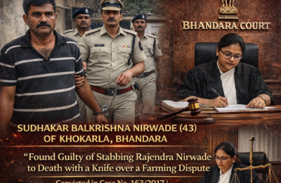 🔴 खुनाच्या गंभीर गुन्ह्यात आरोपीस जन्मठेपेची शिक्षा भंडारा न्यायालयाचा कडक निर्णय; आरोपीस सश्रम जन्मठेप व ₹5,000 दंड
