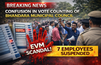 🎬 भंडाऱ्यात लोकशाहीला हादरा! मतमोजणीदरम्यान EVM गोंधळ उघड – 7 अधिकारी-कर्मचारी निलंबित, प्रशासनात खळबळ