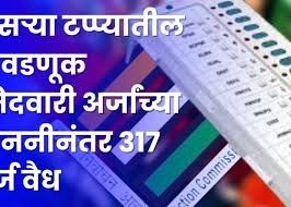 तिसऱ्या टप्प्यातील निवडणूक उमेदवारी अर्जांच्या छाननीनंतर 317 अर्ज वैध             