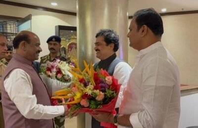 लोकसभा अध्यक्ष ओम बिर्ला यांचे मुंबईत आगमन