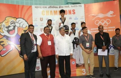 महाराष्ट्र राज्य ऑलिम्पिक स्पर्धेस पालकमंत्री चंद्रकांत पाटील यांची भेट