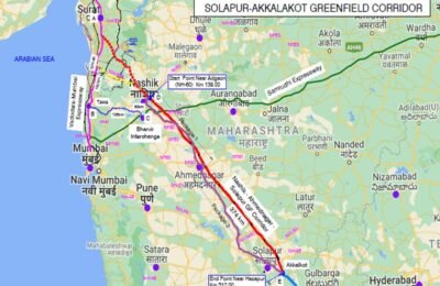 केंद्रीय मंत्रिमंडळाची महाराष्ट्रातील नाशिक-सोलापूर-अक्कलकोट या सहा पदरी ग्रीनफील्ड कॉरिडॉरला मंजुरी